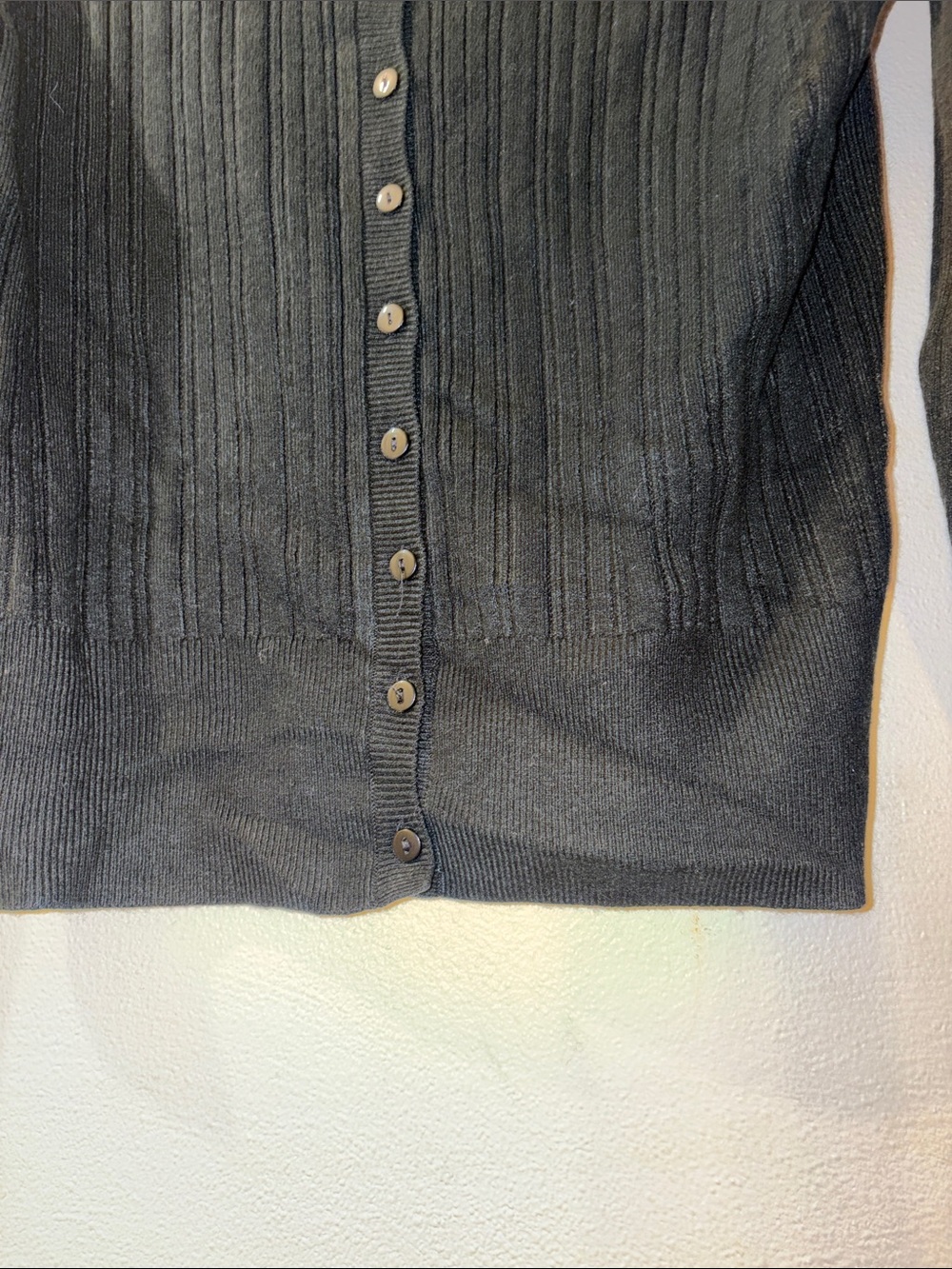 PINK Victoria's Secret Black Ribbed Button-Front Cardigan size Medium - Picture 3 of 10